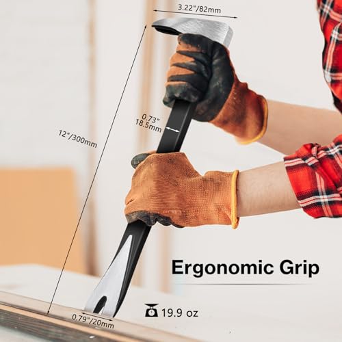 Lytool 14" Nail Puller & Cats Paw Pry Bar, Heavy Duty Cat's Claw Nail Remover with Forged CR-V Steel, Angled Chisel Tip & Non-Slip Grip for Home Renovation, Woodworking & DIY Projects - Image 7