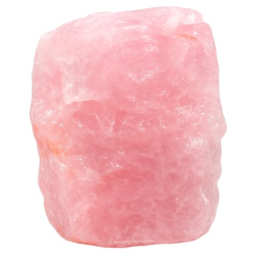 2 Pieces Rose Quartz Raw Crystals and Healing Stones, Natural Rocks for Tumbling and DIY Raw Stones...