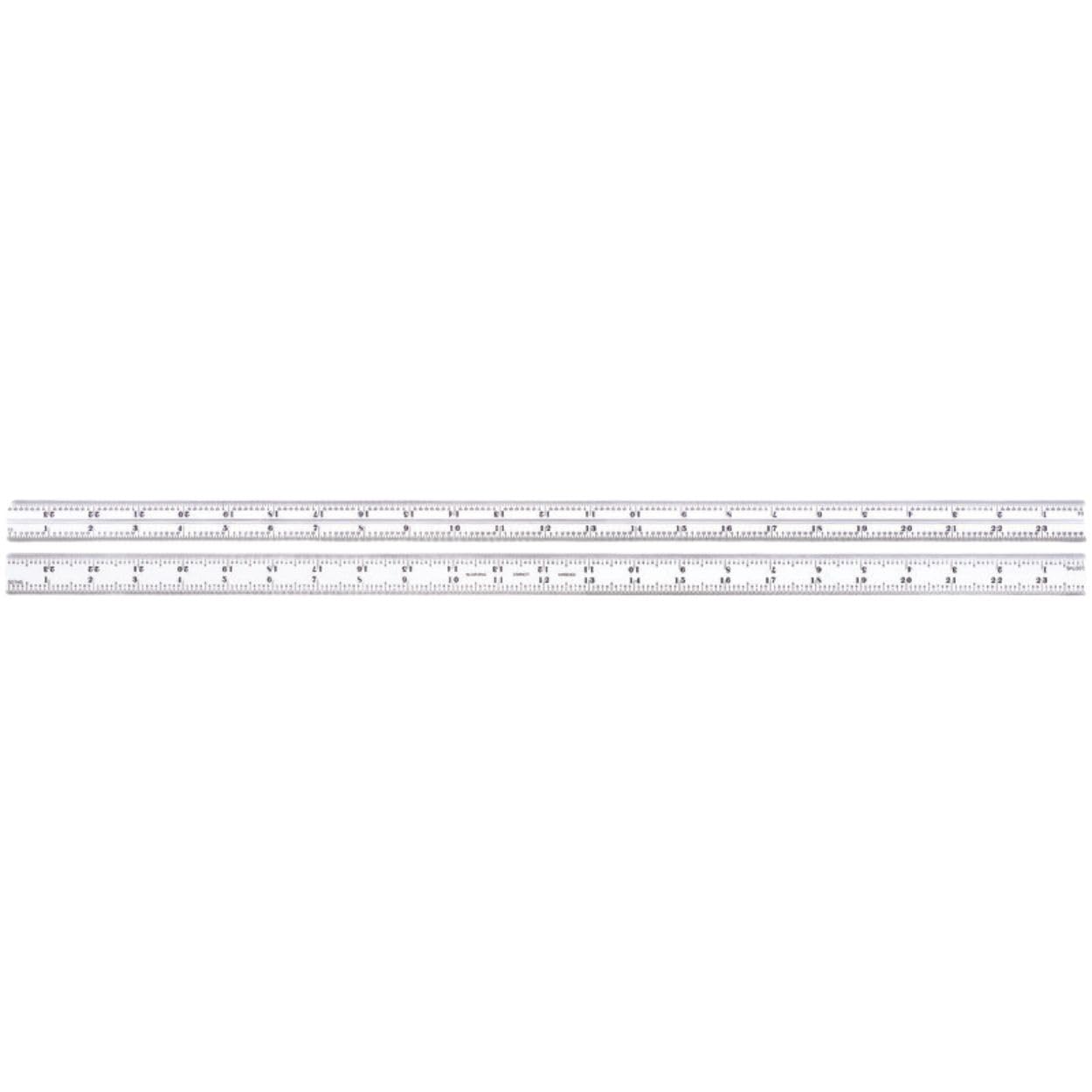 Starrett CB24 – 16R escuadra hoja con graduaciones,, juegos y bisel protractors, satén cromo acabado, 4R graduación, 4 cm de ancho, 3/32 "de grosor, tamaño 24"