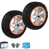 2Pcs Automotive Snow Socks for Tire Winter Driving Textile Snow Chains Fabric Car Chains Accessory Antislip Tire Covers Winter Car Wheel