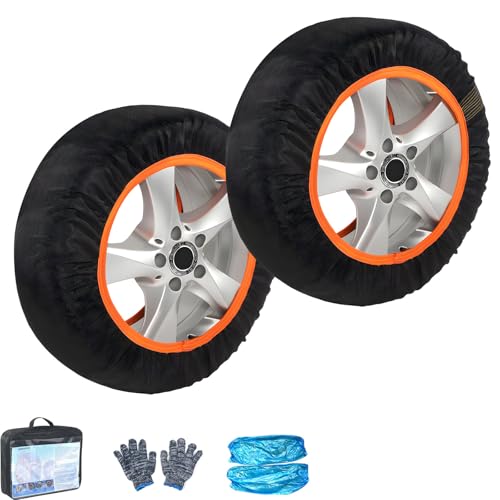 2Pcs Automotive Snow Socks for Tire Winter Driving Textile Snow Chains Fabric Car Chains Accessory Antislip Tire Covers Winter Car Wheel