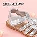 DREAM PAIRS Girls Closed-Toe Flower Summer Dress Sandals Shoes Toddler/Little Kid,Size 6 Toddler,Silver,KSD214