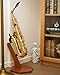 STRICH Wooden Saxophone Stand Display For Alto Tenor Sax, Handmade Solid Wood Floor Stand Holder Colour Walnut, Weighted Heavy Base (FH-4, Sax)
