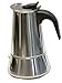 OCEANO Caffettiera Induzione 6 Tazze Alto18cm Pesa 510gr -Caffettiera Espresso-Moka-in Acciaio Inox con Il Manico e Il Pomelo Nero (6 Tazze Inox)