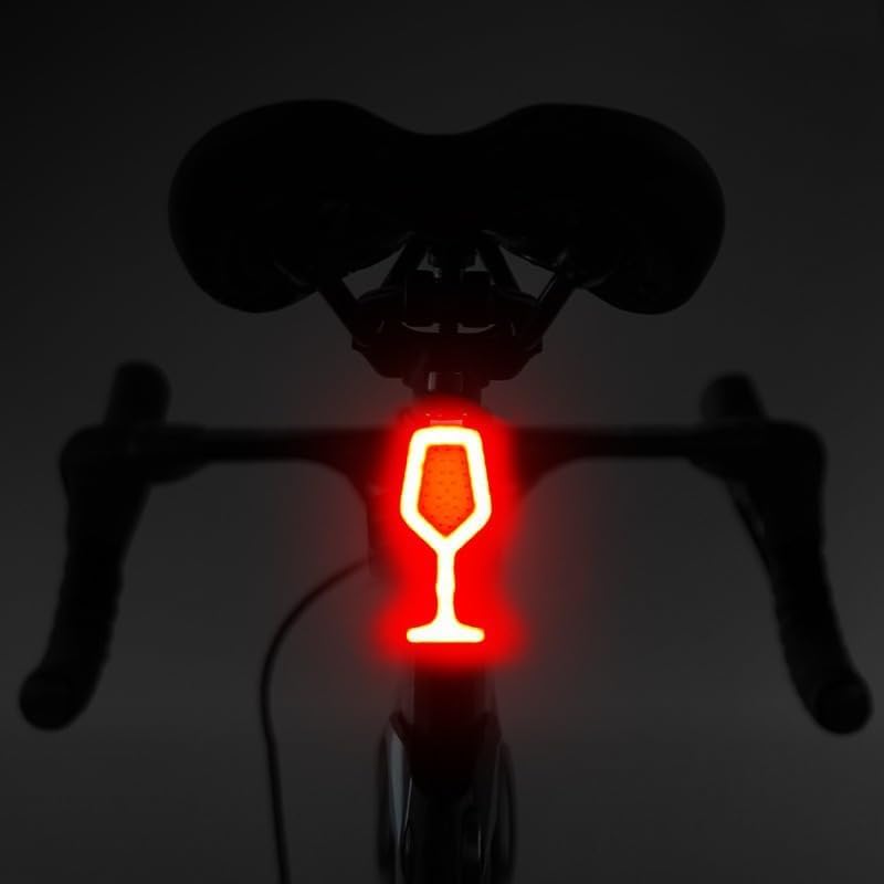 VANAPARK - Luz trasera para bicicleta, luz trasera de bicicleta de forma creativa, luz trasera de bicicleta recargable de 60 lúmenes máx. 60