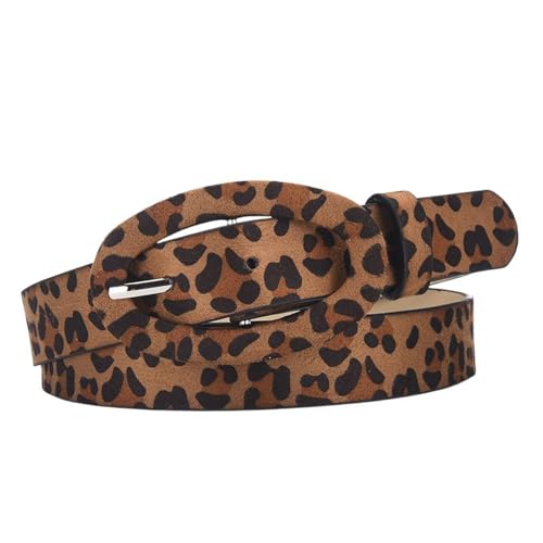 Lu's Chic Women's Faux Leather Belt For Dress Travel Adjustable Round Casual Fashion Buckle Loops Belt