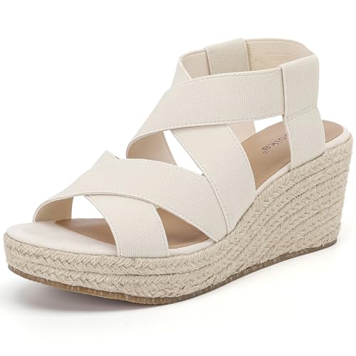 Image of Luoika Women's Wide Width Platform Wedge Sandals