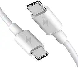 Cabo USB C para USB C Premium, 1 Metro, Carregamento Super Rápido e Transferência de Dados, Compatível com Android, iPhone 15, Revestimento em Nylon