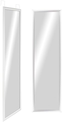 CHELY INTERMARKET Espejo de Puerta Cuerpo Entero para habitacion 30x120cm(Exterior 36x126) Mod.19004 Blanco