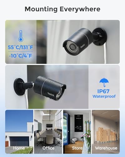 Image of REOLINK 8CH 5MP PoE Security Camera System, 4pcs 5MP Wired PoE IP Cameras Outdoor with Person /Pet /Vehicle Detection, 4K 8CH NVR with 2TB HDD for 24-7 Recording, RLK8-410B4-5MP Black
