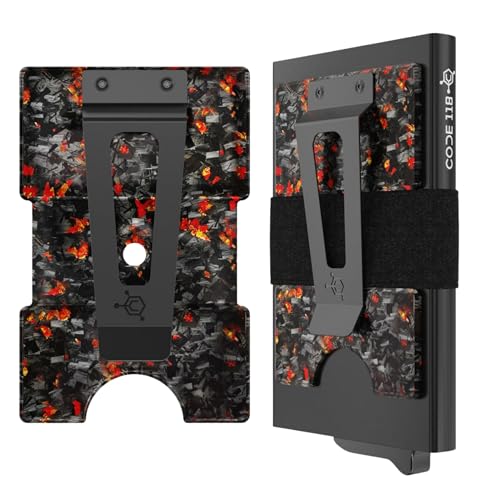 Image of CODE 118 Modular Backplate Cash Clip - Slim Minimalist Money Clip for Men - RFID Blocking Aluminum Modular Add-On Expands Storage for Card & Cash, Wallet not Included (Red Anodized Forged Carbon)