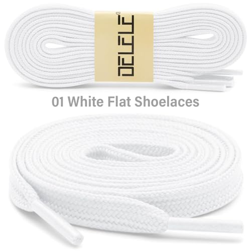 Image of DELELE Solid Flat Shoelaces Hollow Thick Athletic Shoe Laces Strings 2 Pair