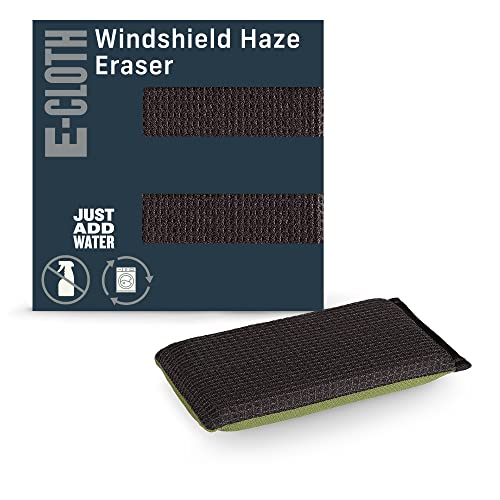 E-Cloth Windshield Haze Eraser - Interior Windshield & Car Window Cleaner Tool Keeps Mirrors Clean Spot Washes Inside Glass Car Cleaning Supplies Microfiber Sponge Streak Free Finish - 1 Pack