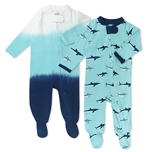 Image of HonestBaby Baby 2-Pack Organic Cotton Footed Pajama Sleep & Play