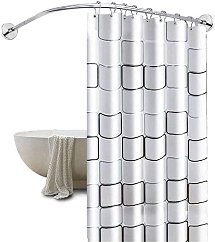 Tringle à rideau de douche d'angle incurvée en acier inoxydable haut de gamme