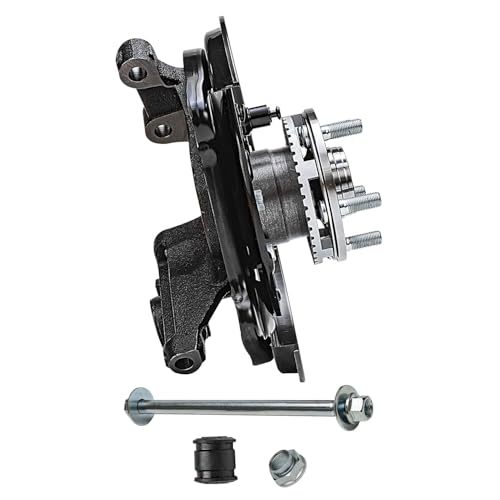 Image of Detroit Axle - Rear Right Steering Knuckle for 2001-2008 Subaru Forester w /Rear Disc Brakes, Passenger Side Steering Knuckle & Wheel Bearing Hub Assembly 2002 2003 2004 2005 2006 2007 Replacement