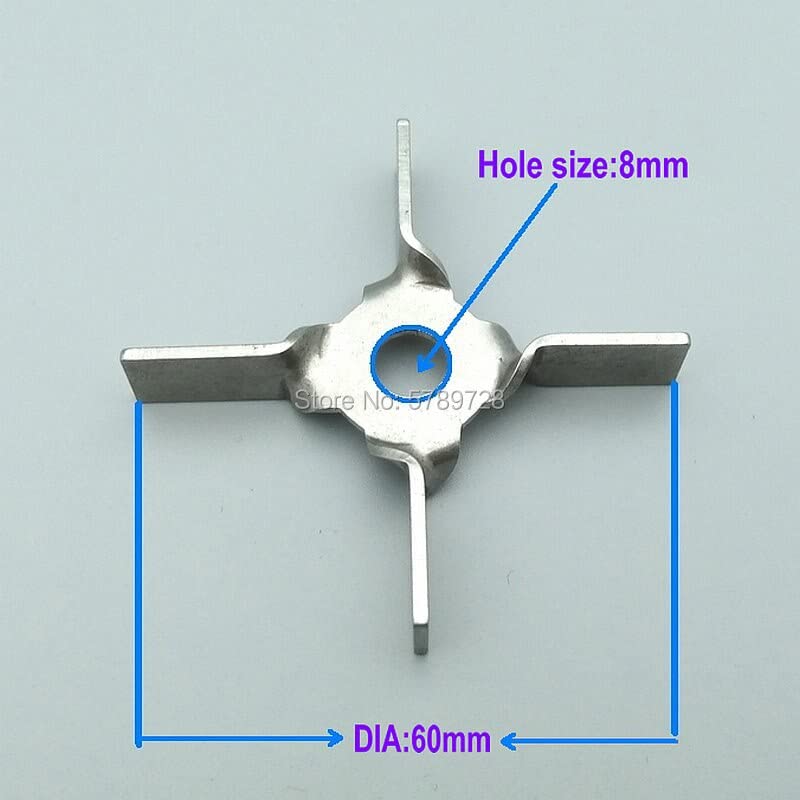 Impulsor de Laboratorio Alto cizallamiento, 1 Paleta Cuatro Cuchillas Acero Inoxidable 304, diámetro 60 mm 70, Cuchilla agitadora | DIA70mm hole 8mm