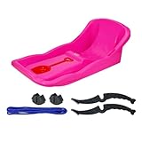 predolo 35 Inch Snow Sliding Device for Outdoor Fun, Suitable for Grass and Sand, Rose Red