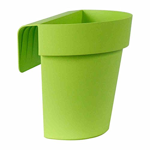 EURO 3 PLAST 607525 - Jarrón Up de Polipropileno con Reserva, Verde ácido, 25 cm