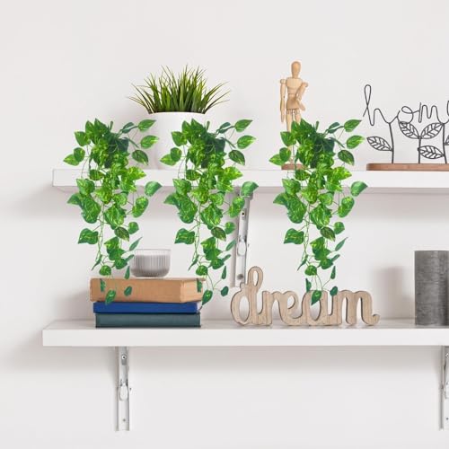 Image of Artificial Vines Fake Greenery Garland Willow Leaves Faux Hanging Plants Trailing Weeping Ivy Drooping Hanging Vines Faux Plants Realistic Home Office Christmas Holiday Decor (3, Design5)
