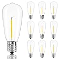 Cbebew 10 Pack Vintage LED Edison Bulb, ST40 Replacement Bulbs, E17 Led Light Bulbs for Outdoor Patio String Lights, Ceiling Fan, Chandelier, 2700K Warm White