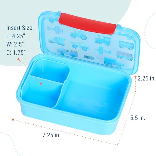 Image of Wildkin Reusable Food Container for Kids - Airtight, Leak Resistant, Dishwasher Safe - Trains, Planes & Trucks