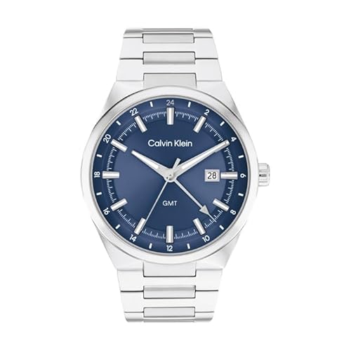 [カルバンクライン][正規輸入品]メンズ 腕時計 DISTINGUISH GMT ブルー文字盤 ステンレスベルト 25200488
