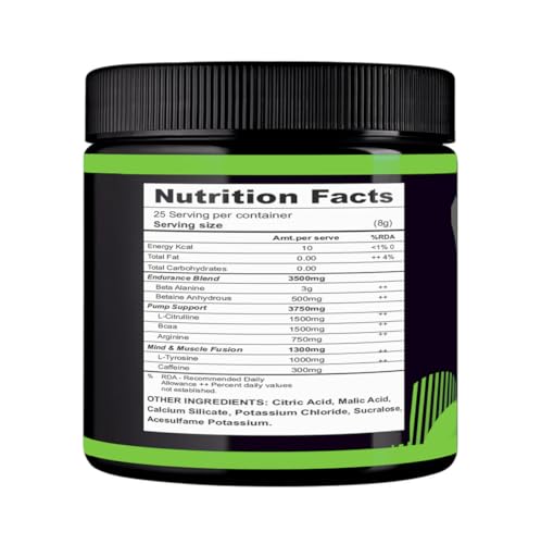 Image of Muscle Asylum F9 Pre-Workout - 25 Servings, 200gm (Watermelon) | Boosts Energy & Endurance | Improves Focus