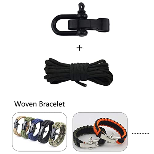 10 Pcs Paracord Bracelet Buckles Black Adjustable U Buckle Clip for Outdoor Survival Bracelet Wrist Strap U Shackles