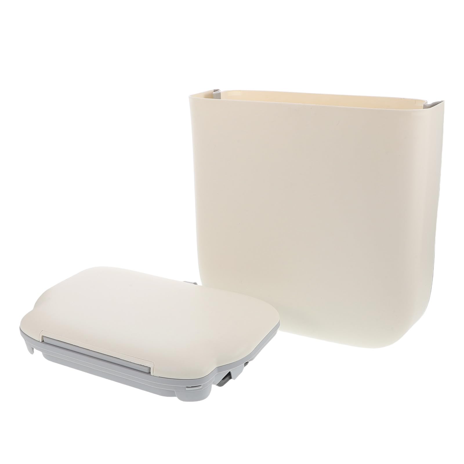 minkissy Einfacher Eleganter Abfalleimer Platzsparendes Design mit Deckel aus Kunststoff Faltbarer Hängender Küchenmülleimer zum Aufhängen für Badezimmer und Küche
