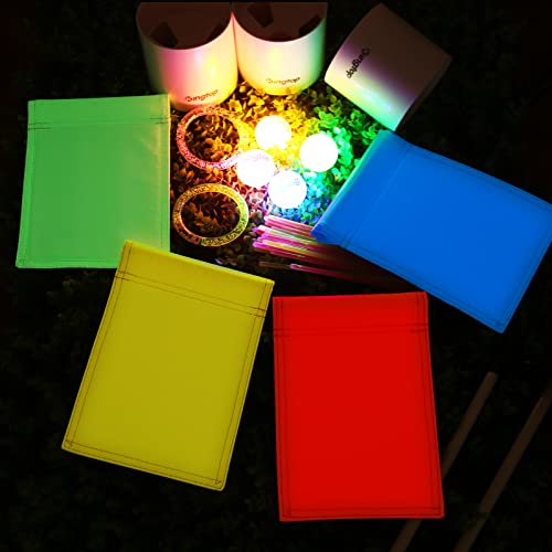 KINGTOP Fluorescent Glow Golf Flag Double Sided, Glow-in-the-dark Putting Green Flags for Yard, Novelty Backyard Light Storage Target Flag with Tube Insert, Mini Pin Flag Measure 8" by 6", 1-Pack - Thumbnail 7