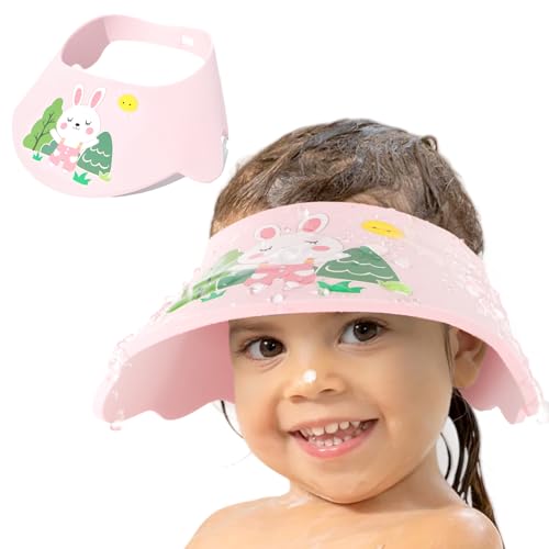 シャンプーハット 子供用 防水 洗髪キャップ 柔らかいEVA素材 サイズ調整可 目と耳を守る 赤ちゃん 幼児向け ピンク