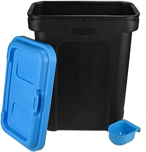 Elito Home & Garden® Dry Pet Food Storage Container | Top Flip Bin Lid with Scoop | 30L /15 KG Dog Cat Animal 15kg Pet Food Container (Blue)