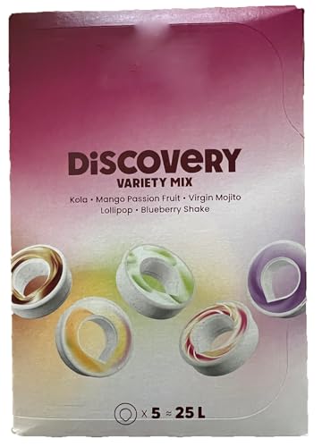 5 x Air Up Pod Original Duft Pods Dicovery Probierpaket, für Trinkflasche, aromatisierte Pads, 0 Kalorien, kein Zucker, natürliche Aromen (Kola,Mango-Maracuja,Virgin Mojito,Lollipop,Blueberry Shake)
