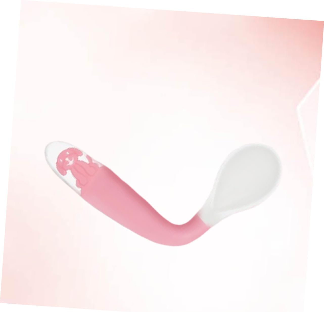 Bendable Silicone Feeding Spoon with Storage Box Flexible Tableware for Comfortable Wrist Safe Smooth Edges Pink Utensil for Boy Girl