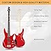 GLARRY Electric Bass Guitar Full Size 4 String Exquisite Stylish Bass with Power Line, Bag and Wrench Tool (Red)