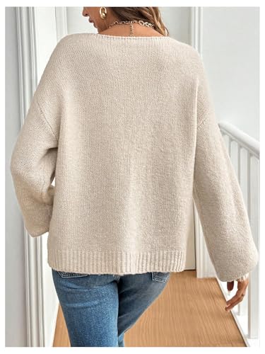 Verdusa Women's Bow Tie Front Drop Shoulder Long Sleeve Knit Cardigan Sweaters2