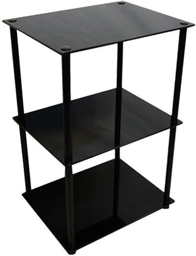 Miniatura 4 de Convenience Concepts Designs2Go Classic - Mesa auxiliar alta de 3 niveles, cristal Glass,Negro/Negro,https://www.amazon.com/dp/undefined