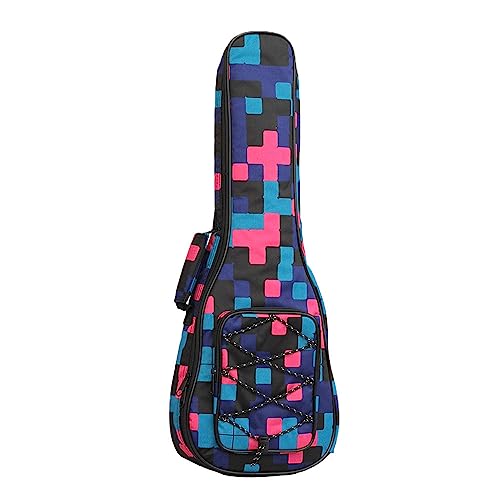Ukulele Bag 21 / 23 / 26 Inch Ukulele Case Bag for Soprano Concert Tenor Portable Ukulele Bag Backpack Storage Soft Case Adjustable Shoulder Strap (21 Inches, Patchwork)
