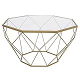 Acabado del mueble: cromado LeisureMod Malibu - Mesa de café, color dorado