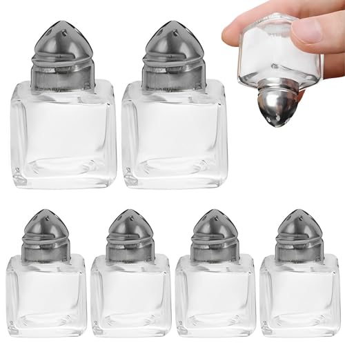 Aipeeo 6 Pcs Saliere,Saliere et Poivriere de Table,Salieres et Poivrieres,Pot Epices Verre,Convient pour le camping, les barbecues et les voyages