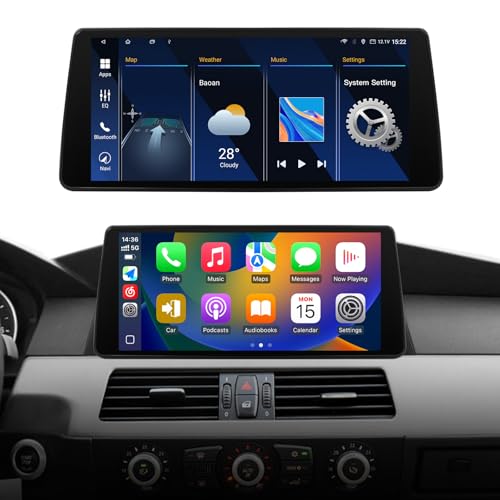 Radio de Coche Android 14 de 10.33 Pulgadas para BMW Serie 5 E60/E61/E62 (2004-2008) con Sistema CCC Original, Compatible con CarPlay inalámbrico, Android Auto, Mirror Link, navegación y Wi-Fi.