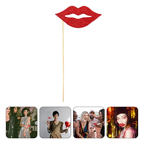 NUOBESTY Red Lips Photo Props 11.41X2.75 Inch Wood Stick Party Decorative Lips for Photo Booth Festival Birthday Wedding Fun Selfie Accessories by NUOBESTY - Image 6