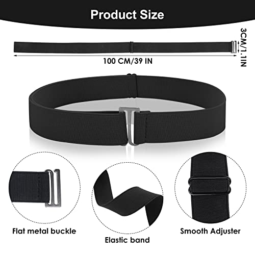 2PCS No Show Women's Stretch Belt Invisible No Show Invisible Belt Women Elastic Stretch Waist Belt With Flat Buckle2