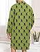 SWOMOG Mens Nightgown Long Sleeve Sleep Shirt Big & Tall Nightshirt Button Down Pajama Comfy Nightwear Army Green Bigfoot XX-Large
