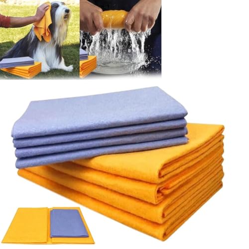 GUO-SWY 8PCS Ultra-Absorbent Miracle Cleaning Shammy,Multipurpose Shammy Towel,Super Absorbent Cloth,Ultra Absorbent Miracle Cleaning Shammy Cloth for Car,Kitchen,Bathroom (8PCS)