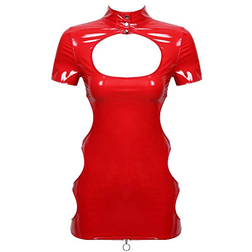 Fermeture éclair robes érotiques avec décolleté audacieux et dentelle noire