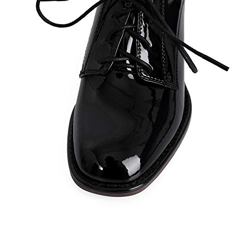 TinaCus Sapato Oxford casual feminino de couro envernizado feito à mão com bico redondo selftie salt