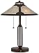 Samuel Mission Desk Table Lamp with Hotel Style USB Charging Port Industrial Rubbed Bronze Natural Mica Shade for Bedroom Office - Franklin Iron Works