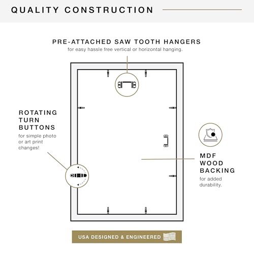 MCS Studio Gallery 13x19 Picture Frame Black Woodgrain, Rectangle Photo Frame for Photos, Posters & Art Prints (2-Pack)